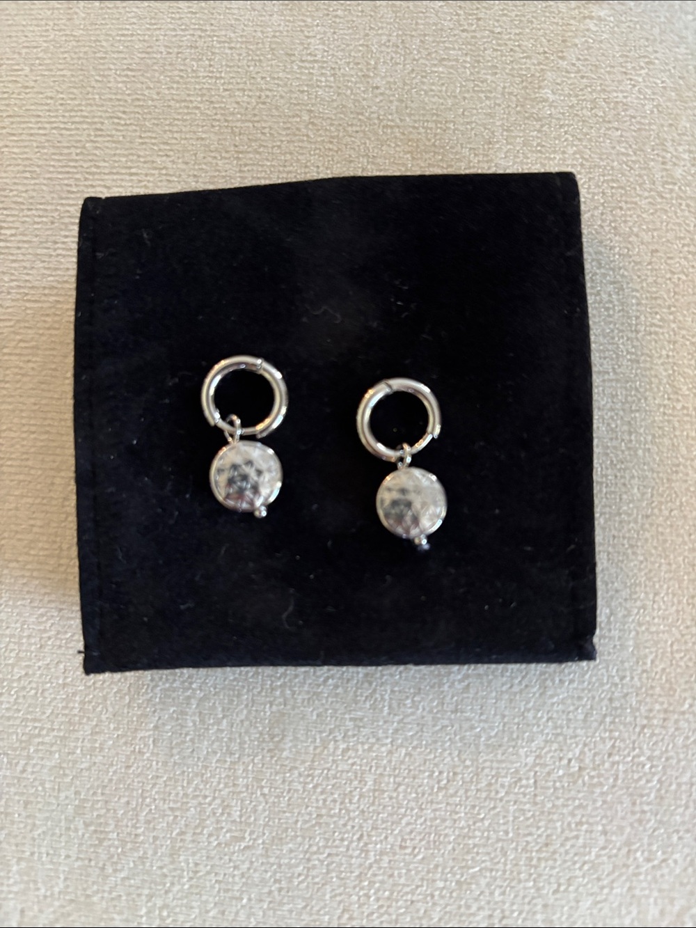 Plunder Design, Hartley Silver Tone, Huggie Drop Charm Earrings - Picture 2 of 2
